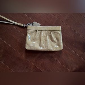 Coach beige small wristlet